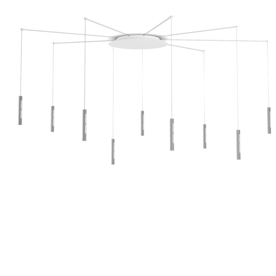 Luminaire in matt silver matt white
